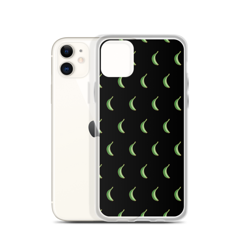 Platano All-Over iPhone Case (Black)  - 2020 - DominicanGirlfriend.com - Frases Dominicanas - República Dominicana Lifestyle Graphic T-Shirts Streetwear & Accessories - New York - Bronx - Washington Heights - Miami - Florida - Boca Chica - USA - Dominican Clothing