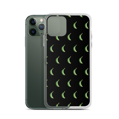 Platano All-Over iPhone Case (Black)  - 2020 - DominicanGirlfriend.com - Frases Dominicanas - República Dominicana Lifestyle Graphic T-Shirts Streetwear & Accessories - New York - Bronx - Washington Heights - Miami - Florida - Boca Chica - USA - Dominican Clothing