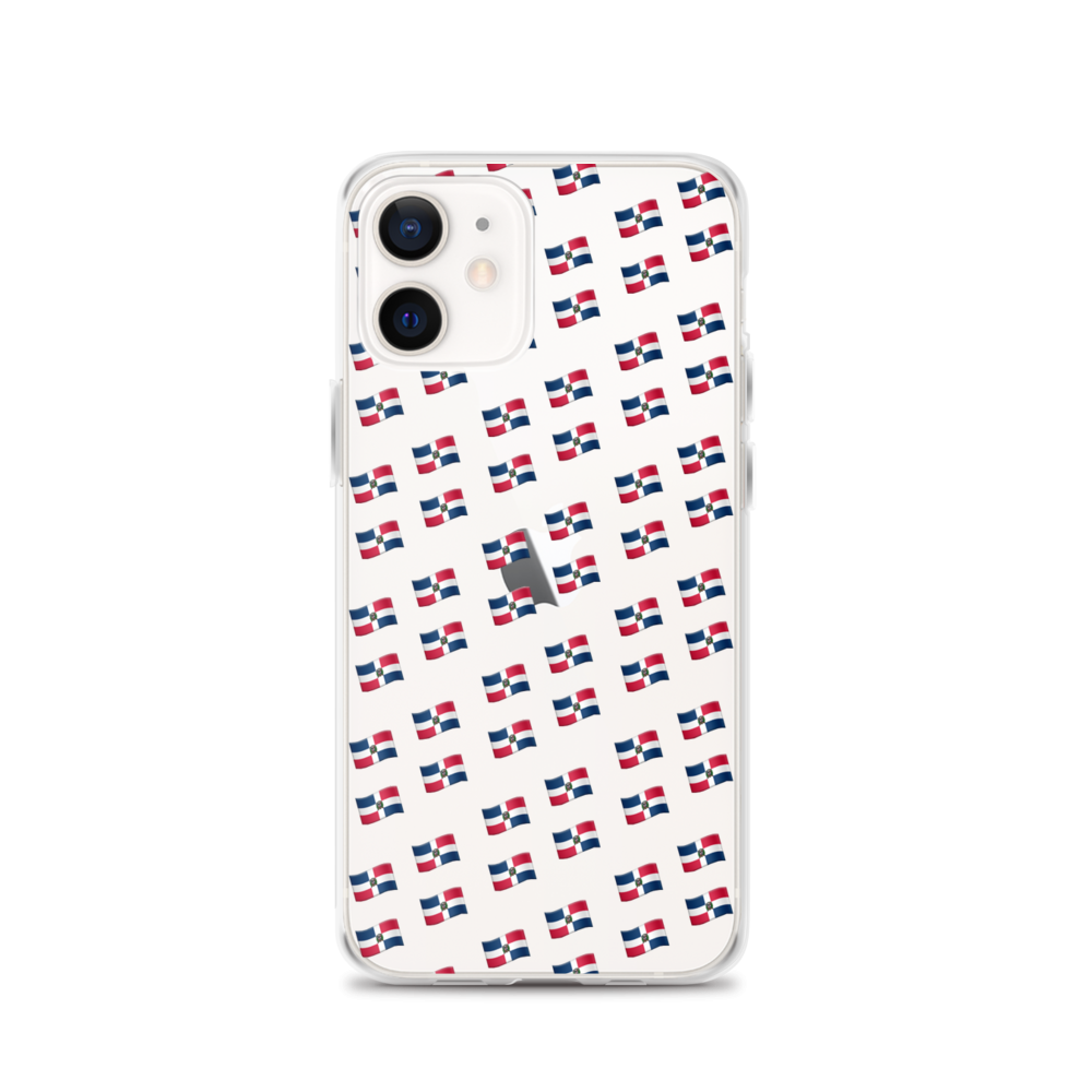 All-Over Emoji República Dominicana Flag iPhone Case (Transparent)  - 2020 - DominicanGirlfriend.com - Frases Dominicanas - República Dominicana Lifestyle Graphic T-Shirts Streetwear & Accessories - New York - Bronx - Washington Heights - Miami - Florida - Boca Chica - USA - Dominican Clothing