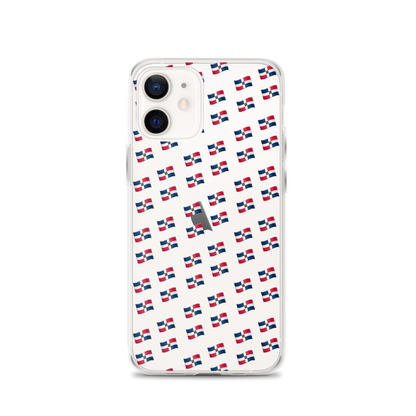 All-Over Emoji República Dominicana Flag iPhone Case (Transparent)  - 2020 - DominicanGirlfriend.com - Frases Dominicanas - República Dominicana Lifestyle Graphic T-Shirts Streetwear & Accessories - New York - Bronx - Washington Heights - Miami - Florida - Boca Chica - USA - Dominican Clothing