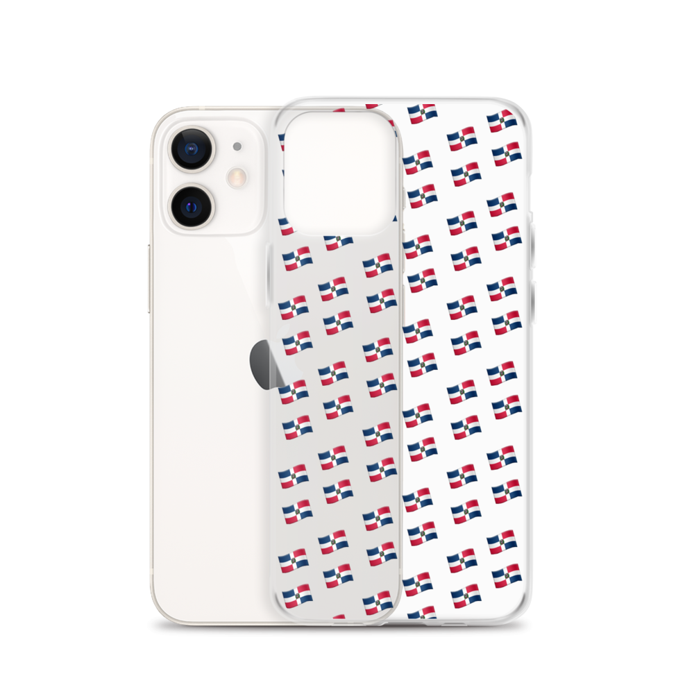 All-Over Emoji República Dominicana Flag iPhone Case (Transparent)  - 2020 - DominicanGirlfriend.com - Frases Dominicanas - República Dominicana Lifestyle Graphic T-Shirts Streetwear & Accessories - New York - Bronx - Washington Heights - Miami - Florida - Boca Chica - USA - Dominican Clothing
