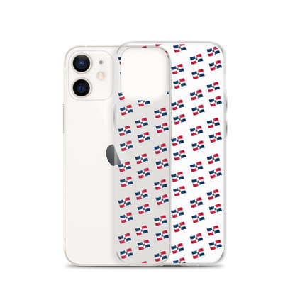 All-Over Emoji República Dominicana Flag iPhone Case (Transparent)  - 2020 - DominicanGirlfriend.com - Frases Dominicanas - República Dominicana Lifestyle Graphic T-Shirts Streetwear & Accessories - New York - Bronx - Washington Heights - Miami - Florida - Boca Chica - USA - Dominican Clothing