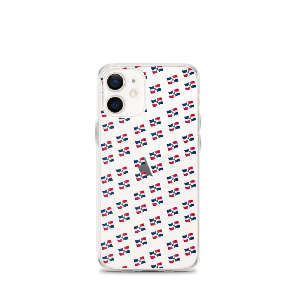 All-Over Emoji República Dominicana Flag iPhone Case (Transparent)  - 2020 - DominicanGirlfriend.com - Frases Dominicanas - República Dominicana Lifestyle Graphic T-Shirts Streetwear & Accessories - New York - Bronx - Washington Heights - Miami - Florida - Boca Chica - USA - Dominican Clothing