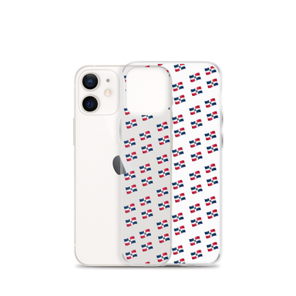 All-Over Emoji República Dominicana Flag iPhone Case (Transparent)  - 2020 - DominicanGirlfriend.com - Frases Dominicanas - República Dominicana Lifestyle Graphic T-Shirts Streetwear & Accessories - New York - Bronx - Washington Heights - Miami - Florida - Boca Chica - USA - Dominican Clothing
