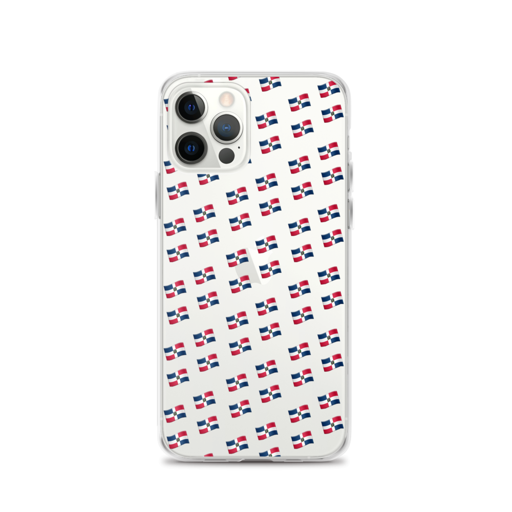 All-Over Emoji República Dominicana Flag iPhone Case (Transparent)  - 2020 - DominicanGirlfriend.com - Frases Dominicanas - República Dominicana Lifestyle Graphic T-Shirts Streetwear & Accessories - New York - Bronx - Washington Heights - Miami - Florida - Boca Chica - USA - Dominican Clothing