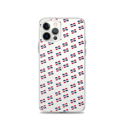All-Over Emoji República Dominicana Flag iPhone Case (Transparent)  - 2020 - DominicanGirlfriend.com - Frases Dominicanas - República Dominicana Lifestyle Graphic T-Shirts Streetwear & Accessories - New York - Bronx - Washington Heights - Miami - Florida - Boca Chica - USA - Dominican Clothing