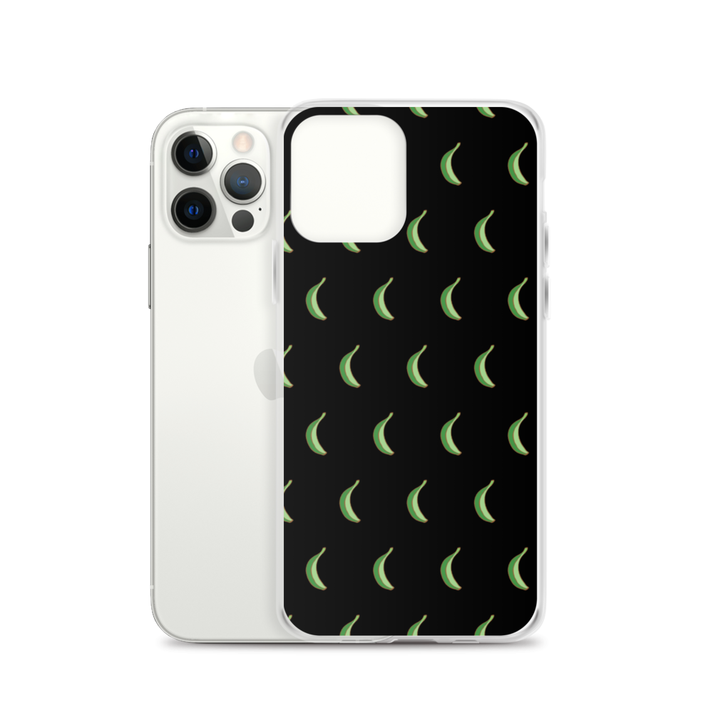 Platano All-Over iPhone Case (Black)  - 2020 - DominicanGirlfriend.com - Frases Dominicanas - República Dominicana Lifestyle Graphic T-Shirts Streetwear & Accessories - New York - Bronx - Washington Heights - Miami - Florida - Boca Chica - USA - Dominican Clothing