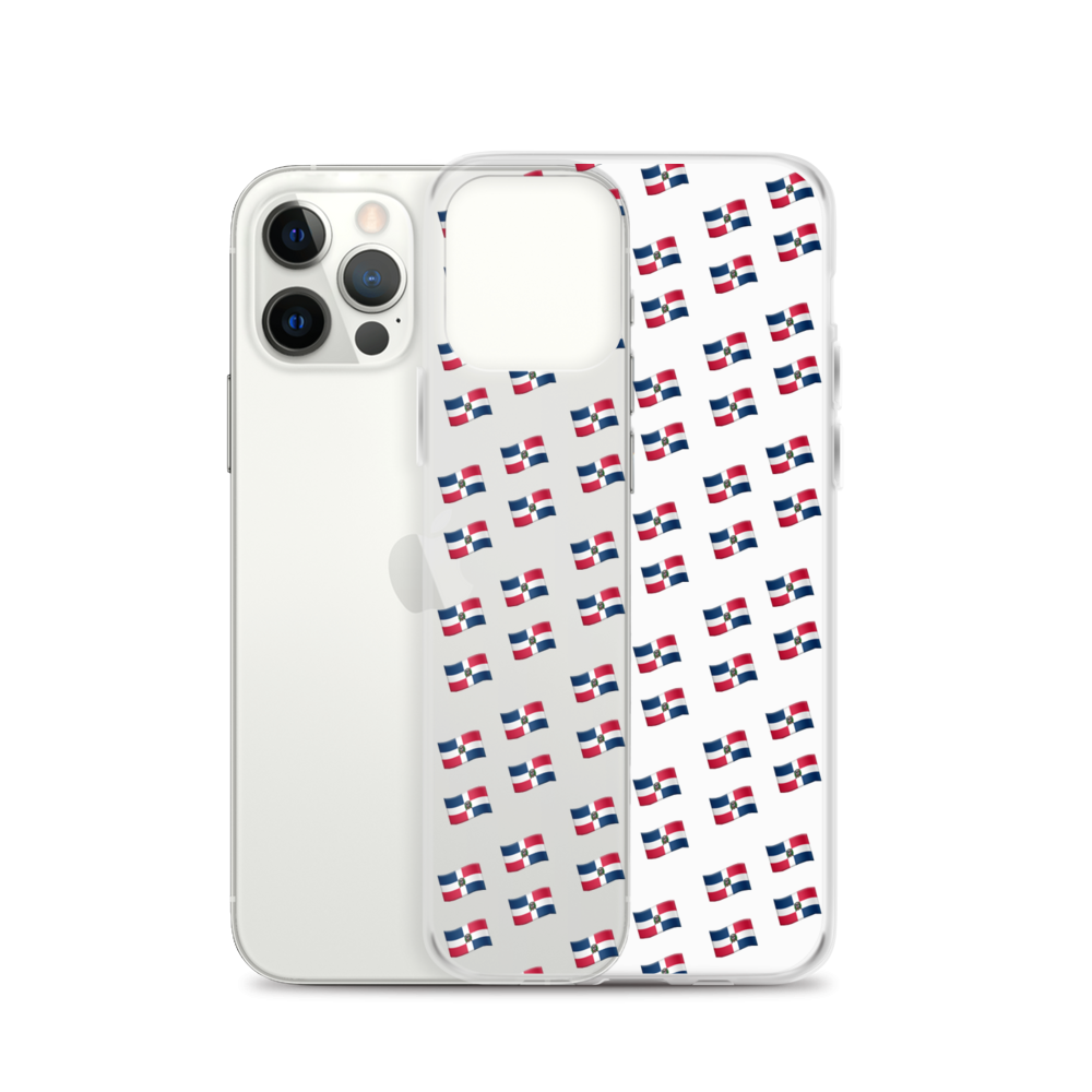 All-Over Emoji República Dominicana Flag iPhone Case (Transparent)  - 2020 - DominicanGirlfriend.com - Frases Dominicanas - República Dominicana Lifestyle Graphic T-Shirts Streetwear & Accessories - New York - Bronx - Washington Heights - Miami - Florida - Boca Chica - USA - Dominican Clothing