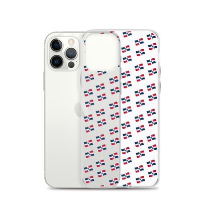 All-Over Emoji República Dominicana Flag iPhone Case (Transparent)  - 2020 - DominicanGirlfriend.com - Frases Dominicanas - República Dominicana Lifestyle Graphic T-Shirts Streetwear & Accessories - New York - Bronx - Washington Heights - Miami - Florida - Boca Chica - USA - Dominican Clothing