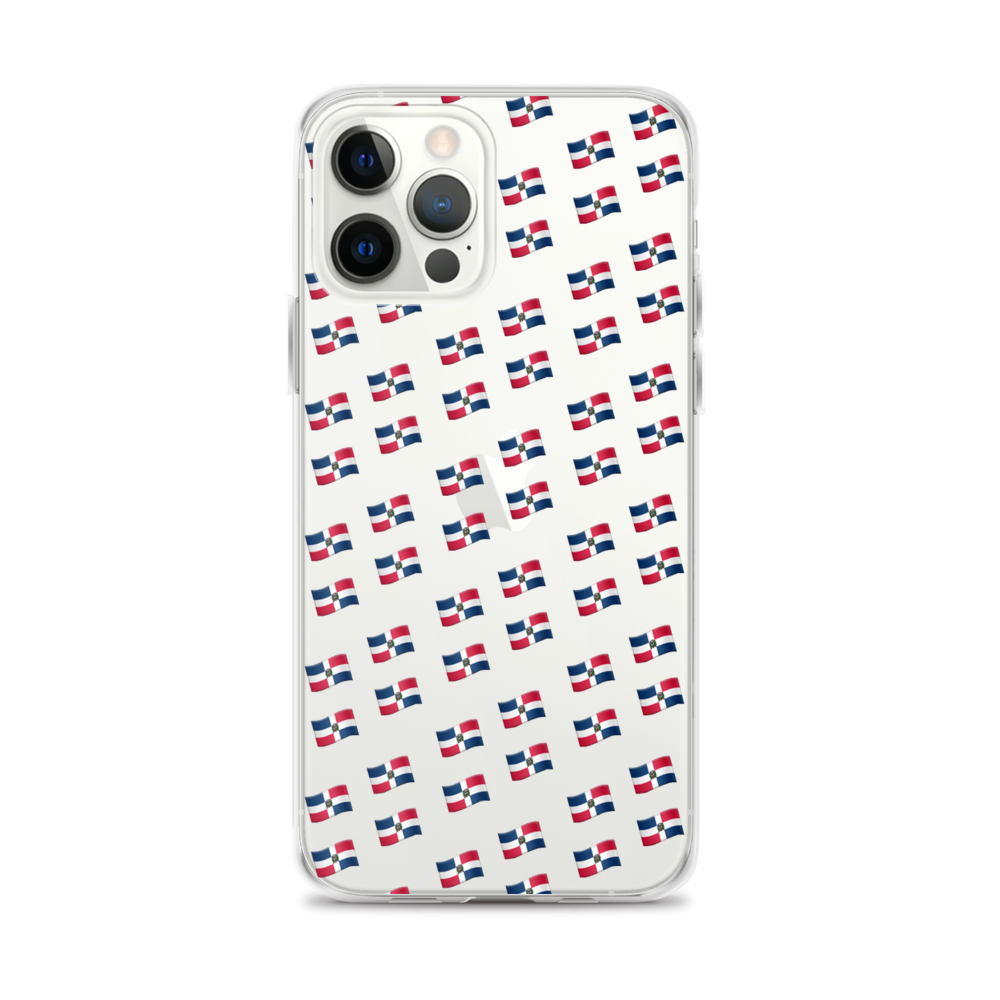 All-Over Emoji República Dominicana Flag iPhone Case (Transparent)  - 2020 - DominicanGirlfriend.com - Frases Dominicanas - República Dominicana Lifestyle Graphic T-Shirts Streetwear & Accessories - New York - Bronx - Washington Heights - Miami - Florida - Boca Chica - USA - Dominican Clothing