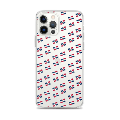 All-Over Emoji República Dominicana Flag iPhone Case (Transparent)  - 2020 - DominicanGirlfriend.com - Frases Dominicanas - República Dominicana Lifestyle Graphic T-Shirts Streetwear & Accessories - New York - Bronx - Washington Heights - Miami - Florida - Boca Chica - USA - Dominican Clothing