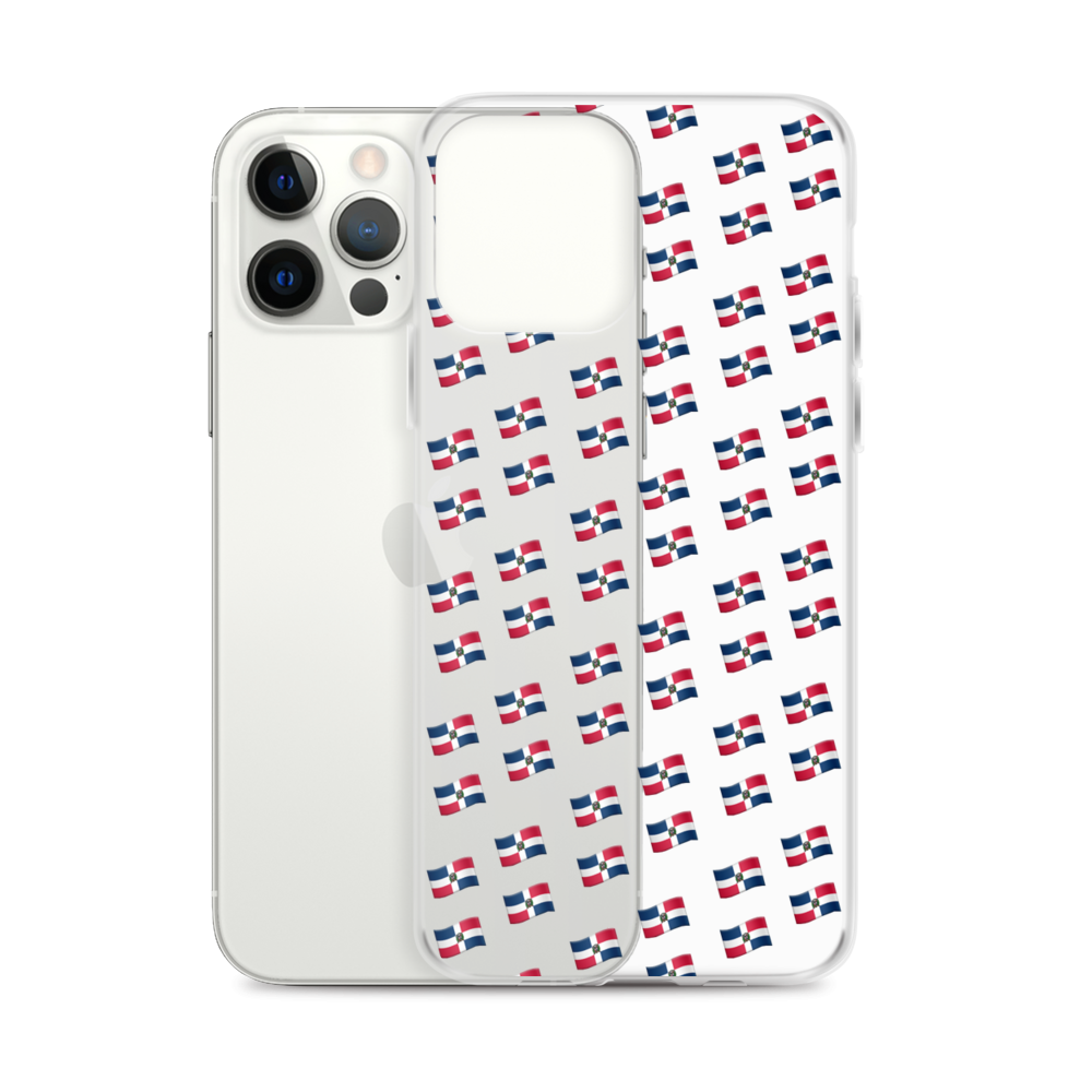All-Over Emoji República Dominicana Flag iPhone Case (Transparent)  - 2020 - DominicanGirlfriend.com - Frases Dominicanas - República Dominicana Lifestyle Graphic T-Shirts Streetwear & Accessories - New York - Bronx - Washington Heights - Miami - Florida - Boca Chica - USA - Dominican Clothing