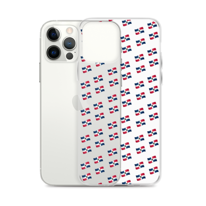 All-Over Emoji República Dominicana Flag iPhone Case (Transparent)  - 2020 - DominicanGirlfriend.com - Frases Dominicanas - República Dominicana Lifestyle Graphic T-Shirts Streetwear & Accessories - New York - Bronx - Washington Heights - Miami - Florida - Boca Chica - USA - Dominican Clothing