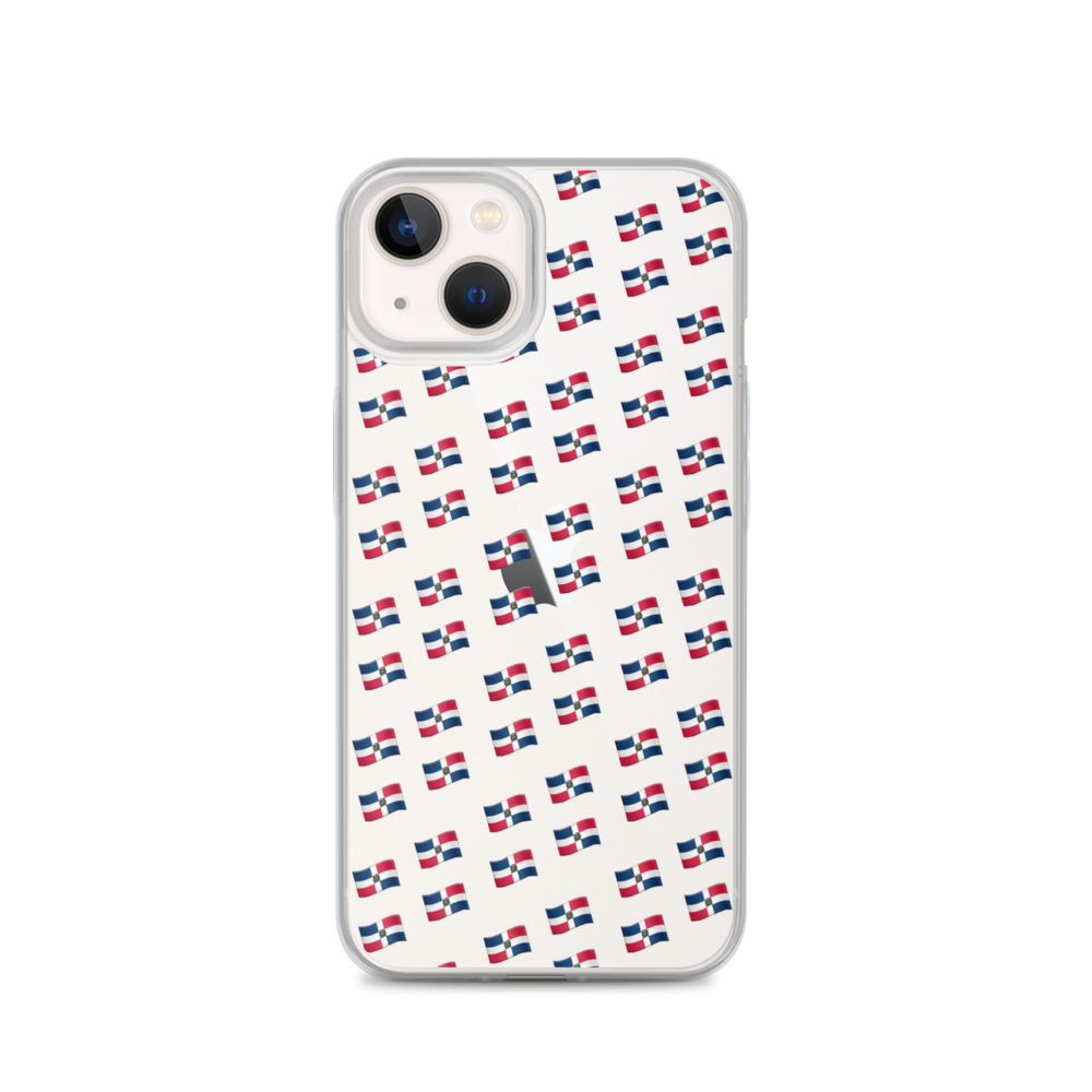 All-Over Emoji República Dominicana Flag iPhone Case (Transparent)  - 2020 - DominicanGirlfriend.com - Frases Dominicanas - República Dominicana Lifestyle Graphic T-Shirts Streetwear & Accessories - New York - Bronx - Washington Heights - Miami - Florida - Boca Chica - USA - Dominican Clothing