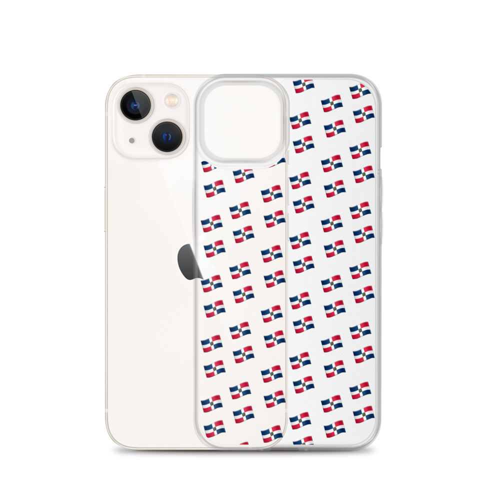 All-Over Emoji República Dominicana Flag iPhone Case (Transparent)  - 2020 - DominicanGirlfriend.com - Frases Dominicanas - República Dominicana Lifestyle Graphic T-Shirts Streetwear & Accessories - New York - Bronx - Washington Heights - Miami - Florida - Boca Chica - USA - Dominican Clothing