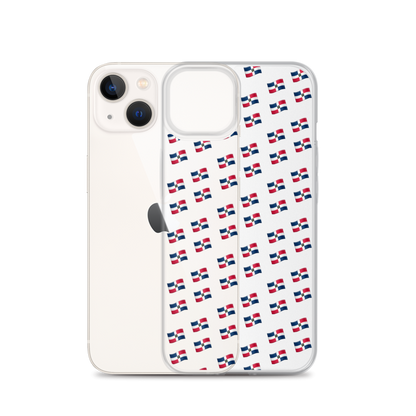 All-Over Emoji República Dominicana Flag iPhone Case (Transparent)  - 2020 - DominicanGirlfriend.com - Frases Dominicanas - República Dominicana Lifestyle Graphic T-Shirts Streetwear & Accessories - New York - Bronx - Washington Heights - Miami - Florida - Boca Chica - USA - Dominican Clothing