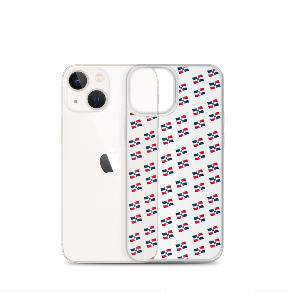 All-Over Emoji República Dominicana Flag iPhone Case (Transparent)  - 2020 - DominicanGirlfriend.com - Frases Dominicanas - República Dominicana Lifestyle Graphic T-Shirts Streetwear & Accessories - New York - Bronx - Washington Heights - Miami - Florida - Boca Chica - USA - Dominican Clothing