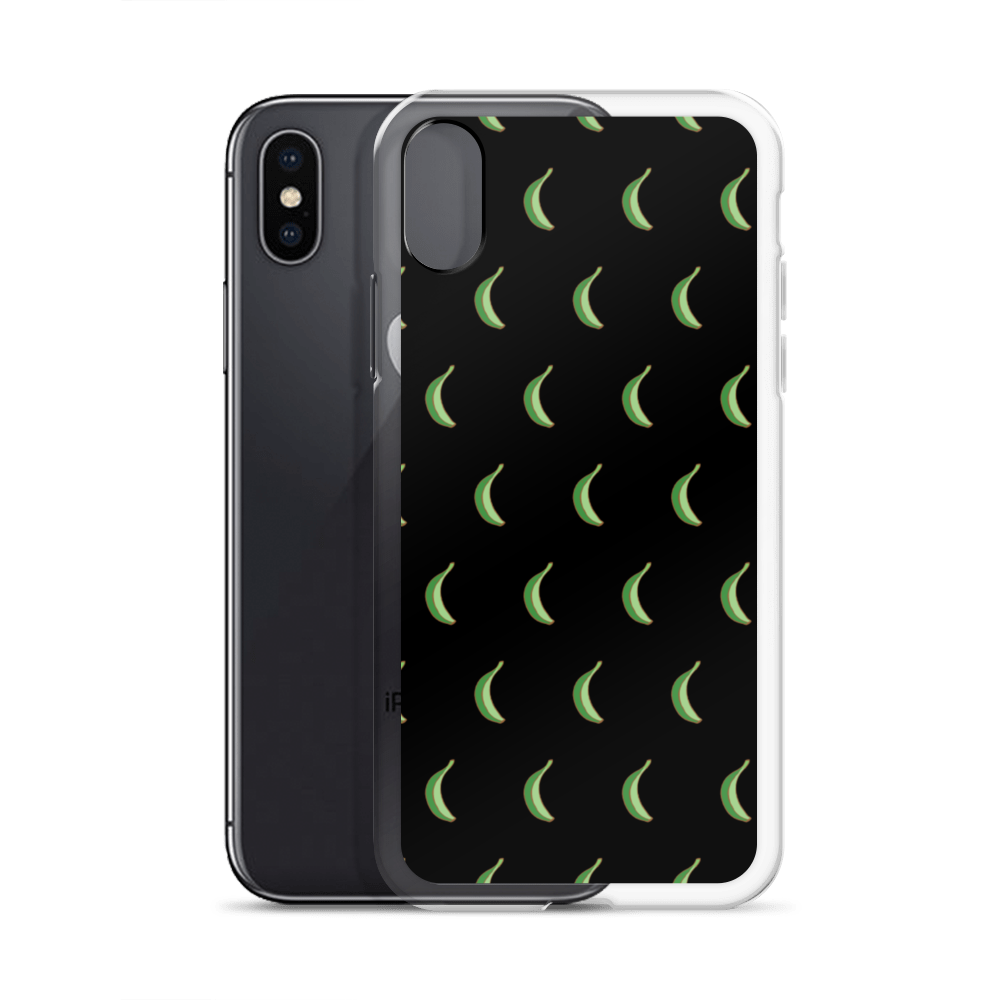 Platano All-Over iPhone Case (Black)  - 2020 - DominicanGirlfriend.com - Frases Dominicanas - República Dominicana Lifestyle Graphic T-Shirts Streetwear & Accessories - New York - Bronx - Washington Heights - Miami - Florida - Boca Chica - USA - Dominican Clothing