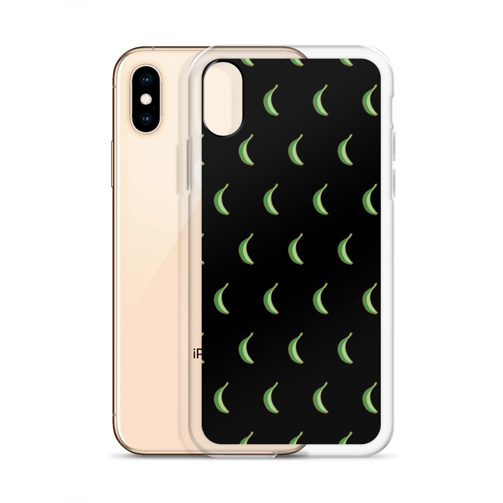 Platano All-Over iPhone Case (Black)  - 2020 - DominicanGirlfriend.com - Frases Dominicanas - República Dominicana Lifestyle Graphic T-Shirts Streetwear & Accessories - New York - Bronx - Washington Heights - Miami - Florida - Boca Chica - USA - Dominican Clothing