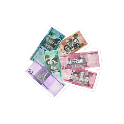 Dominican Pesos Bubble-Free Stickers  - 2020 - DominicanGirlfriend.com - Frases Dominicanas - República Dominicana Lifestyle Graphic T-Shirts Streetwear & Accessories - New York - Bronx - Washington Heights - Miami - Florida - Boca Chica - USA - Dominican Clothing