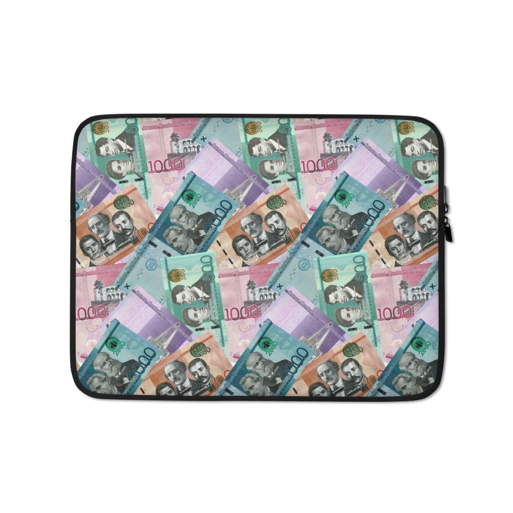 Dominican Pesos Laptop Sleeve  - 2020 - DominicanGirlfriend.com - Frases Dominicanas - República Dominicana Lifestyle Graphic T-Shirts Streetwear & Accessories - New York - Bronx - Washington Heights - Miami - Florida - Boca Chica - USA - Dominican Clothing