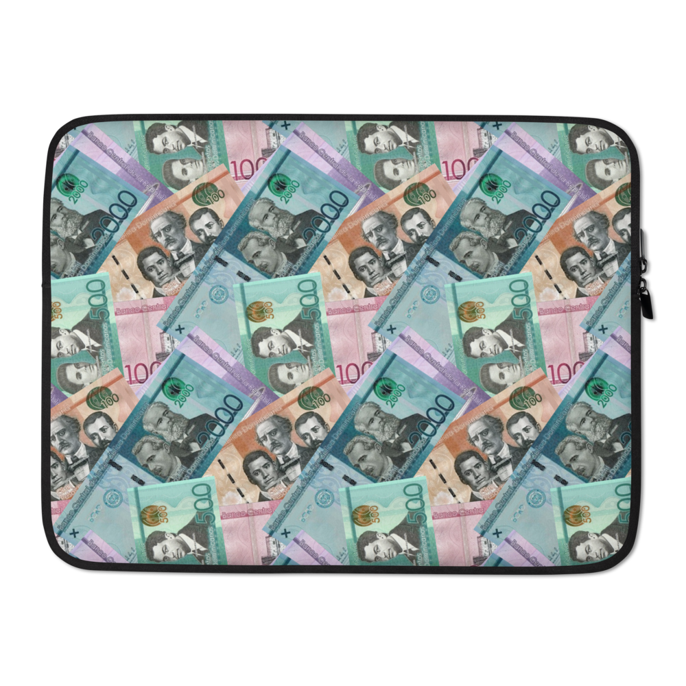 Dominican Pesos Laptop Sleeve  - 2020 - DominicanGirlfriend.com - Frases Dominicanas - República Dominicana Lifestyle Graphic T-Shirts Streetwear & Accessories - New York - Bronx - Washington Heights - Miami - Florida - Boca Chica - USA - Dominican Clothing