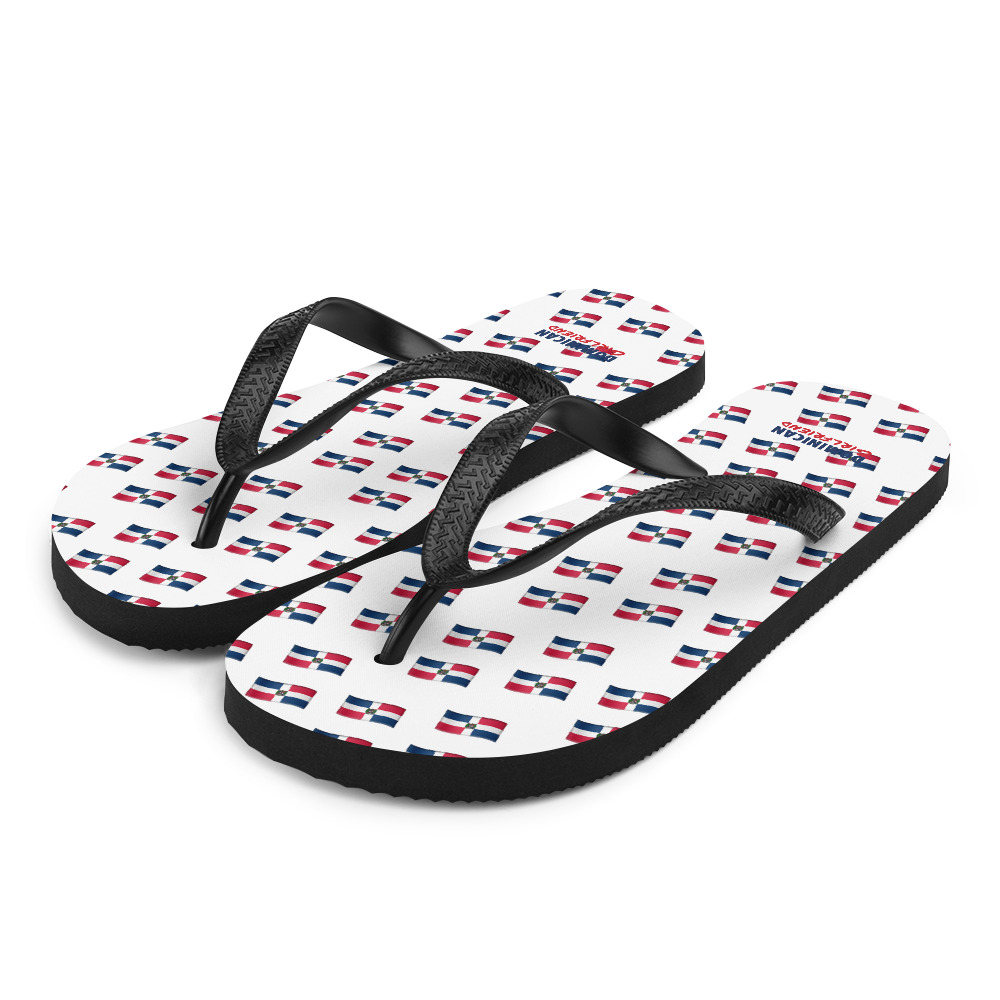 All-Over Emoji República Dominicana Flag Flip-Flops  - 2020 - DominicanGirlfriend.com - Frases Dominicanas - República Dominicana Lifestyle Graphic T-Shirts Streetwear & Accessories - New York - Bronx - Washington Heights - Miami - Florida - Boca Chica - USA - Dominican Clothing