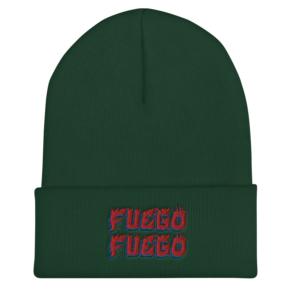Fuego Cuffed Beanie  - 2020 - DominicanGirlfriend.com - Frases Dominicanas - República Dominicana Lifestyle Graphic T-Shirts Streetwear & Accessories - New York - Bronx - Washington Heights - Miami - Florida - Boca Chica - USA - Dominican Clothing