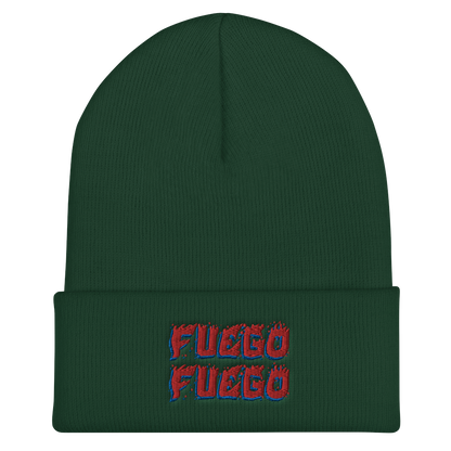 Fuego Cuffed Beanie  - 2020 - DominicanGirlfriend.com - Frases Dominicanas - República Dominicana Lifestyle Graphic T-Shirts Streetwear & Accessories - New York - Bronx - Washington Heights - Miami - Florida - Boca Chica - USA - Dominican Clothing