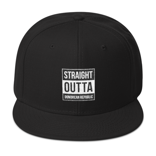 Straight Outta Dominican Republic Snapback  - 2020 - DominicanGirlfriend.com - Frases Dominicanas - República Dominicana Lifestyle Graphic T-Shirts Streetwear & Accessories - New York - Bronx - Washington Heights - Miami - Florida - Boca Chica - USA - Dominican Clothing