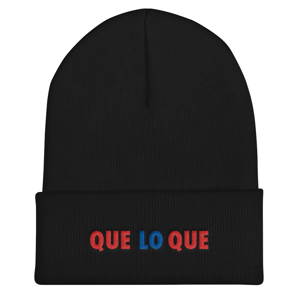 Que Lo Que Cuffed Beanie  - 2020 - DominicanGirlfriend.com - Frases Dominicanas - República Dominicana Lifestyle Graphic T-Shirts Streetwear & Accessories - New York - Bronx - Washington Heights - Miami - Florida - Boca Chica - USA - Dominican Clothing