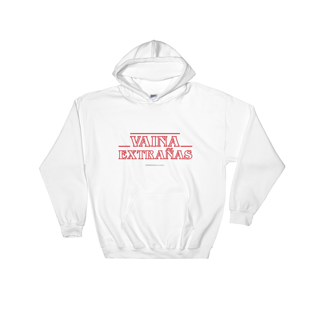 Vaina Extrañas Unisex Hoodie  - 2020 - DominicanGirlfriend.com - Frases Dominicanas - República Dominicana Lifestyle Graphic T-Shirts Streetwear & Accessories - New York - Bronx - Washington Heights - Miami - Florida - Boca Chica - USA - Dominican Clothing