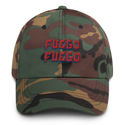Fuego Dad hat  - 2020 - DominicanGirlfriend.com - Frases Dominicanas - República Dominicana Lifestyle Graphic T-Shirts Streetwear & Accessories - New York - Bronx - Washington Heights - Miami - Florida - Boca Chica - USA - Dominican Clothing