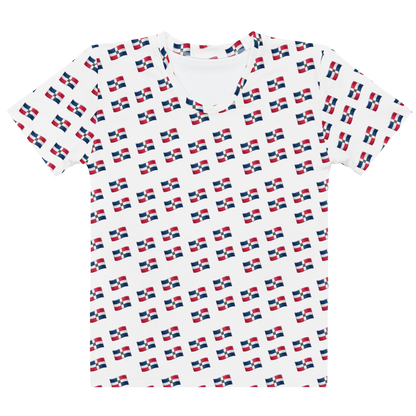 All-Over Emoji República Dominicana Flag Women's T-shirt  - 2020 - DominicanGirlfriend.com - Frases Dominicanas - República Dominicana Lifestyle Graphic T-Shirts Streetwear & Accessories - New York - Bronx - Washington Heights - Miami - Florida - Boca Chica - USA - Dominican Clothing