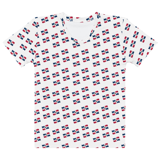 All-Over Emoji República Dominicana Flag Women's T-shirt  - 2020 - DominicanGirlfriend.com - Frases Dominicanas - República Dominicana Lifestyle Graphic T-Shirts Streetwear & Accessories - New York - Bronx - Washington Heights - Miami - Florida - Boca Chica - USA - Dominican Clothing