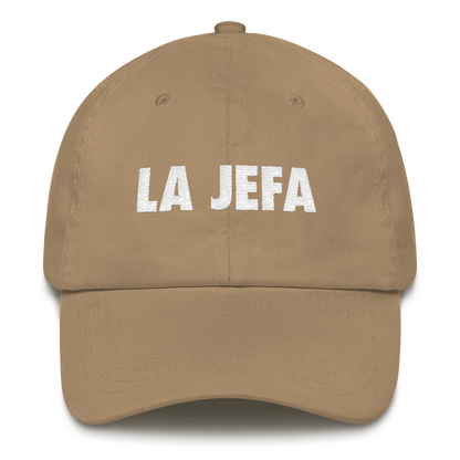 La Jefa Dad Hat  - 2020 - DominicanGirlfriend.com - Frases Dominicanas - República Dominicana Lifestyle Graphic T-Shirts Streetwear & Accessories - New York - Bronx - Washington Heights - Miami - Florida - Boca Chica - USA - Dominican Clothing