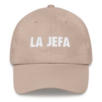 La Jefa Dad Hat  - 2020 - DominicanGirlfriend.com - Frases Dominicanas - República Dominicana Lifestyle Graphic T-Shirts Streetwear & Accessories - New York - Bronx - Washington Heights - Miami - Florida - Boca Chica - USA - Dominican Clothing