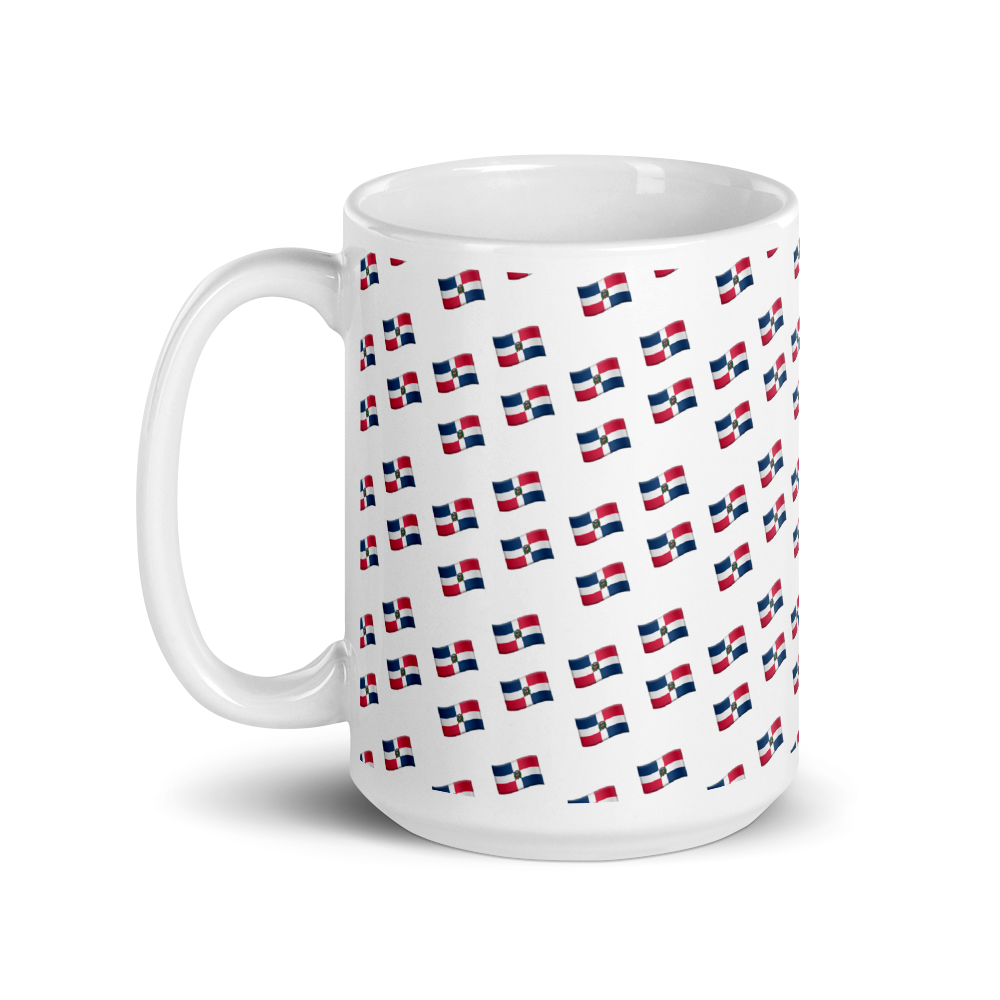 All-Over Emoji República Dominicana Flag Mug  - 2020 - DominicanGirlfriend.com - Frases Dominicanas - República Dominicana Lifestyle Graphic T-Shirts Streetwear & Accessories - New York - Bronx - Washington Heights - Miami - Florida - Boca Chica - USA - Dominican Clothing