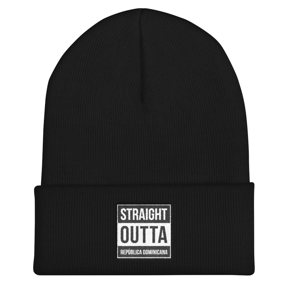 Straight Outta República Dominicana  Cuffed Beanie  - 2020 - DominicanGirlfriend.com - Frases Dominicanas - República Dominicana Lifestyle Graphic T-Shirts Streetwear & Accessories - New York - Bronx - Washington Heights - Miami - Florida - Boca Chica - USA - Dominican Clothing
