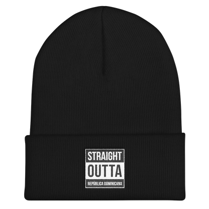 Straight Outta República Dominicana  Cuffed Beanie  - 2020 - DominicanGirlfriend.com - Frases Dominicanas - República Dominicana Lifestyle Graphic T-Shirts Streetwear & Accessories - New York - Bronx - Washington Heights - Miami - Florida - Boca Chica - USA - Dominican Clothing