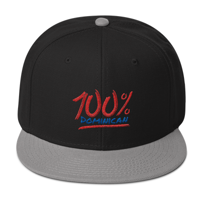 100% Dominican Snapback Hat  - 2020 - DominicanGirlfriend.com - Frases Dominicanas - República Dominicana Lifestyle Graphic T-Shirts Streetwear & Accessories - New York - Bronx - Washington Heights - Miami - Florida - Boca Chica - USA - Dominican Clothing