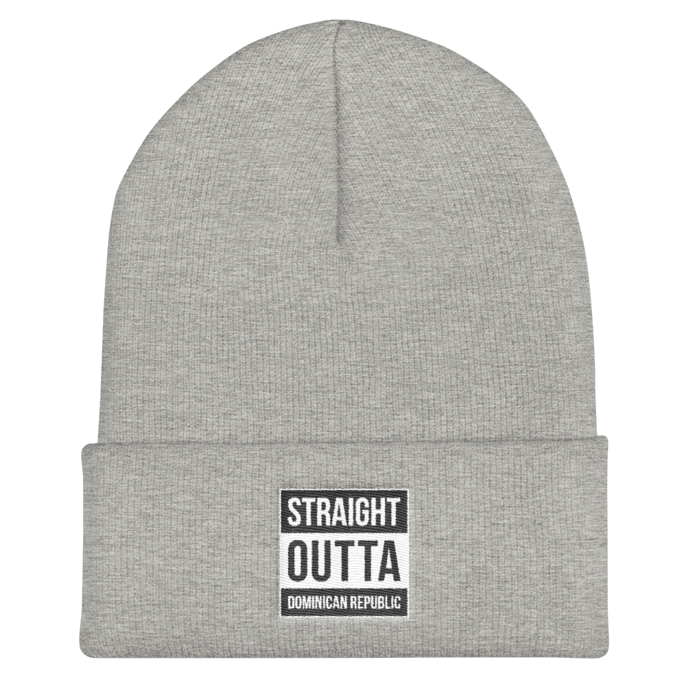 Straight Outta Dominican Republic Cuffed Beanie  - 2020 - DominicanGirlfriend.com - Frases Dominicanas - República Dominicana Lifestyle Graphic T-Shirts Streetwear & Accessories - New York - Bronx - Washington Heights - Miami - Florida - Boca Chica - USA - Dominican Clothing