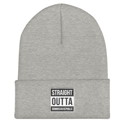 Straight Outta Dominican Republic Cuffed Beanie  - 2020 - DominicanGirlfriend.com - Frases Dominicanas - República Dominicana Lifestyle Graphic T-Shirts Streetwear & Accessories - New York - Bronx - Washington Heights - Miami - Florida - Boca Chica - USA - Dominican Clothing