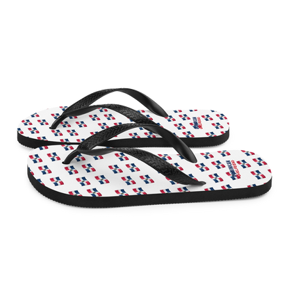 All-Over Emoji República Dominicana Flag Flip-Flops  - 2020 - DominicanGirlfriend.com - Frases Dominicanas - República Dominicana Lifestyle Graphic T-Shirts Streetwear & Accessories - New York - Bronx - Washington Heights - Miami - Florida - Boca Chica - USA - Dominican Clothing