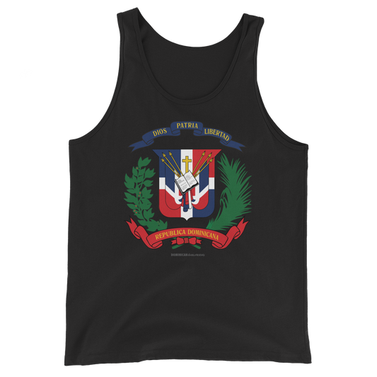 Escudo de la República Dominicana Unisex Tank Top  - 2020 - DominicanGirlfriend.com - Frases Dominicanas - República Dominicana Lifestyle Graphic T-Shirts Streetwear & Accessories - New York - Bronx - Washington Heights - Miami - Florida - Boca Chica - USA - Dominican Clothing