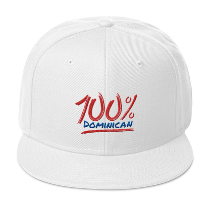 100% Dominican Snapback Hat  - 2020 - DominicanGirlfriend.com - Frases Dominicanas - República Dominicana Lifestyle Graphic T-Shirts Streetwear & Accessories - New York - Bronx - Washington Heights - Miami - Florida - Boca Chica - USA - Dominican Clothing