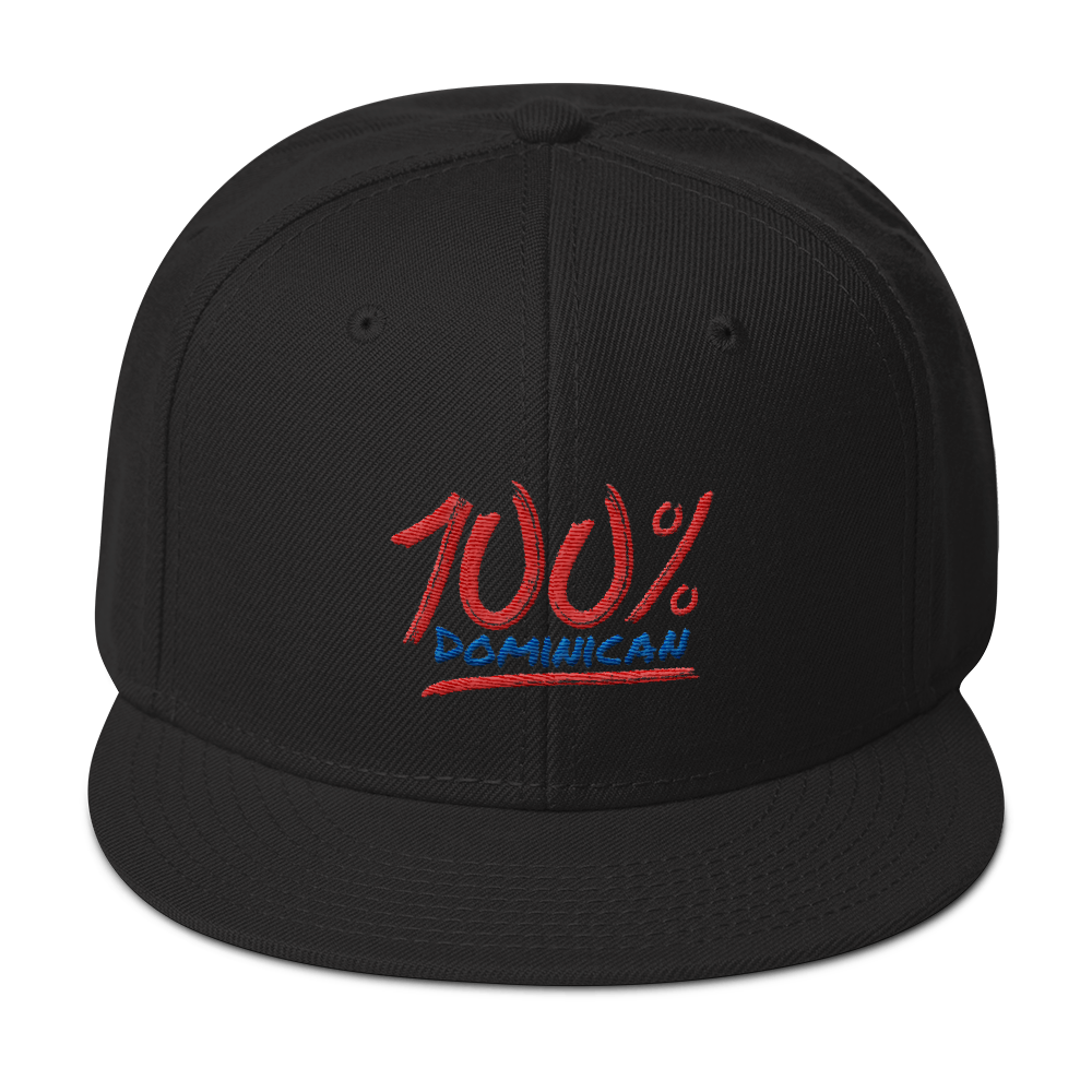 100% Dominican Snapback Hat  - 2020 - DominicanGirlfriend.com - Frases Dominicanas - República Dominicana Lifestyle Graphic T-Shirts Streetwear & Accessories - New York - Bronx - Washington Heights - Miami - Florida - Boca Chica - USA - Dominican Clothing