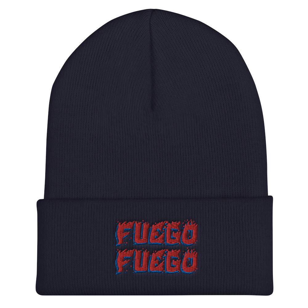 Fuego Cuffed Beanie  - 2020 - DominicanGirlfriend.com - Frases Dominicanas - República Dominicana Lifestyle Graphic T-Shirts Streetwear & Accessories - New York - Bronx - Washington Heights - Miami - Florida - Boca Chica - USA - Dominican Clothing