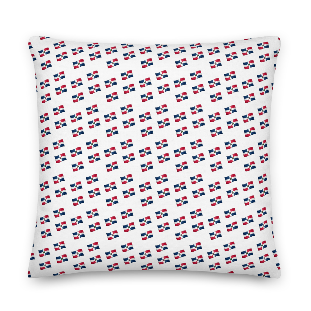 All-Over Emoji República Dominicana Flag Premium Pillow  - 2020 - DominicanGirlfriend.com - Frases Dominicanas - República Dominicana Lifestyle Graphic T-Shirts Streetwear & Accessories - New York - Bronx - Washington Heights - Miami - Florida - Boca Chica - USA - Dominican Clothing