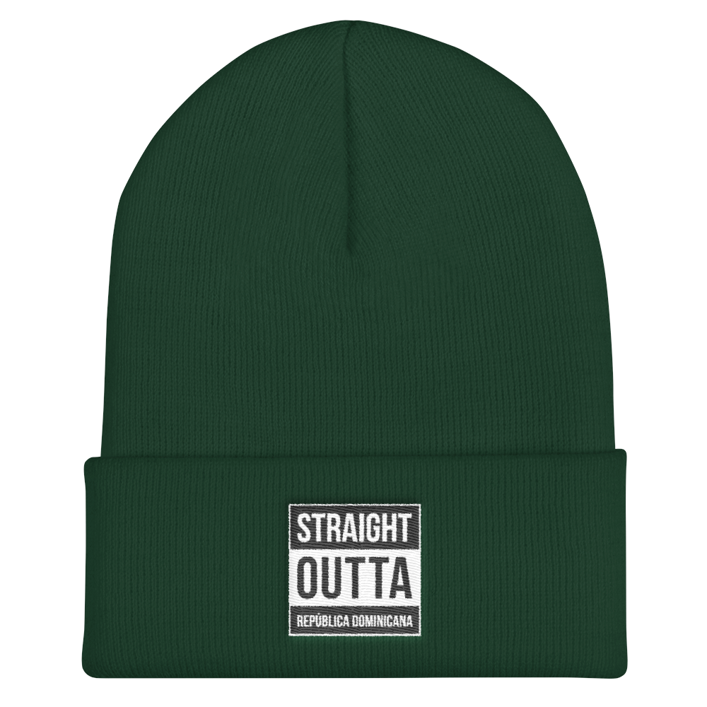 Straight Outta República Dominicana  Cuffed Beanie  - 2020 - DominicanGirlfriend.com - Frases Dominicanas - República Dominicana Lifestyle Graphic T-Shirts Streetwear & Accessories - New York - Bronx - Washington Heights - Miami - Florida - Boca Chica - USA - Dominican Clothing